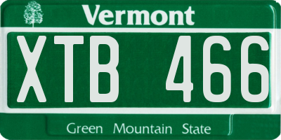 VT license plate XTB466