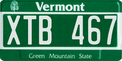 VT license plate XTB467