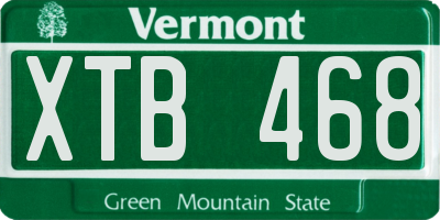 VT license plate XTB468