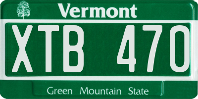 VT license plate XTB470