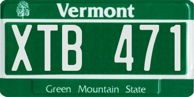 VT license plate XTB471