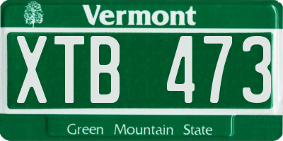 VT license plate XTB473