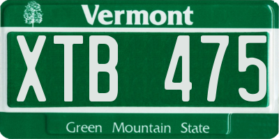 VT license plate XTB475