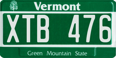 VT license plate XTB476