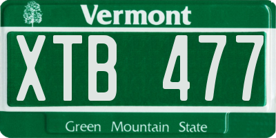 VT license plate XTB477