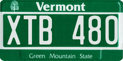 VT license plate XTB480