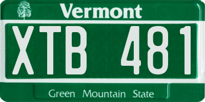 VT license plate XTB481