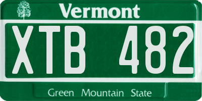 VT license plate XTB482
