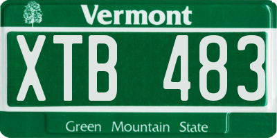 VT license plate XTB483