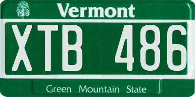VT license plate XTB486