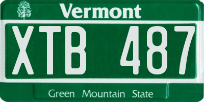 VT license plate XTB487
