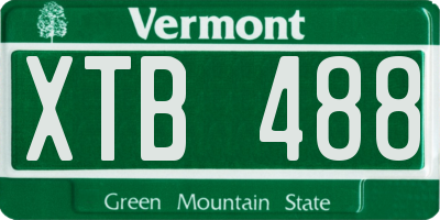 VT license plate XTB488