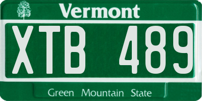 VT license plate XTB489