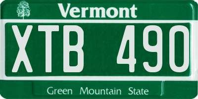 VT license plate XTB490