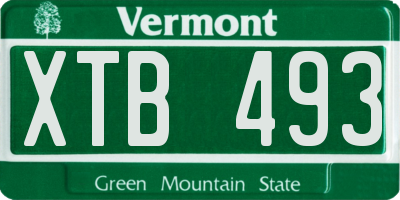 VT license plate XTB493