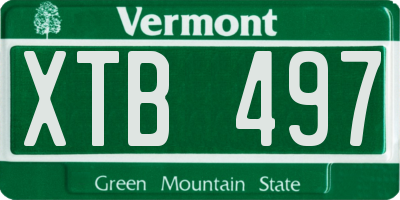VT license plate XTB497