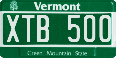 VT license plate XTB500