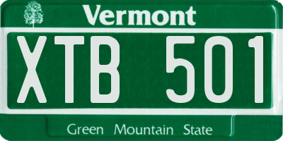 VT license plate XTB501