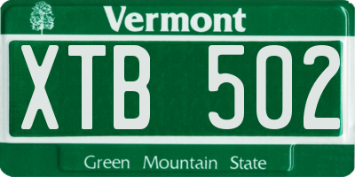 VT license plate XTB502