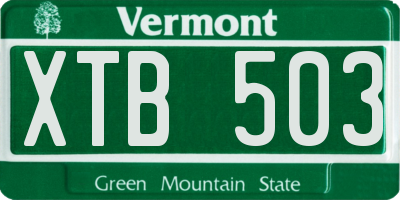 VT license plate XTB503