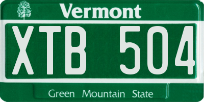 VT license plate XTB504