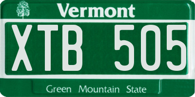 VT license plate XTB505