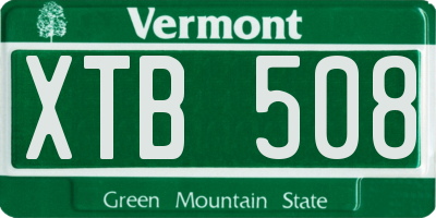 VT license plate XTB508