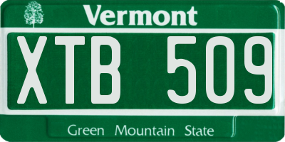 VT license plate XTB509