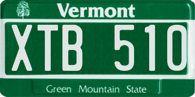 VT license plate XTB510