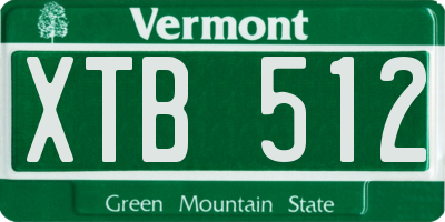 VT license plate XTB512