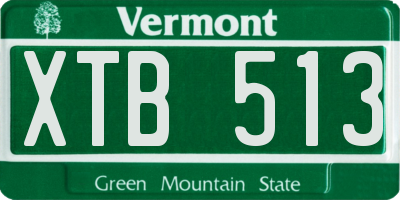 VT license plate XTB513