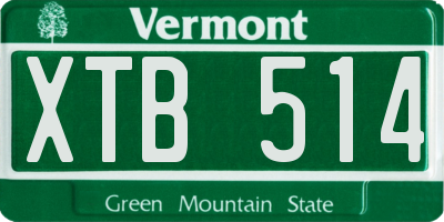 VT license plate XTB514
