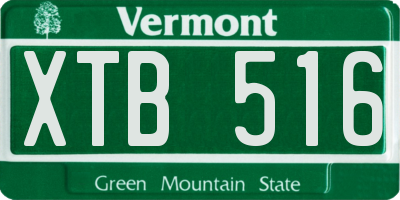 VT license plate XTB516