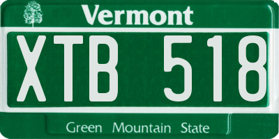 VT license plate XTB518