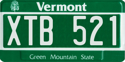 VT license plate XTB521