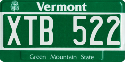 VT license plate XTB522