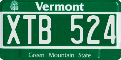 VT license plate XTB524