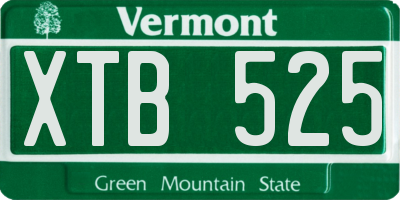VT license plate XTB525