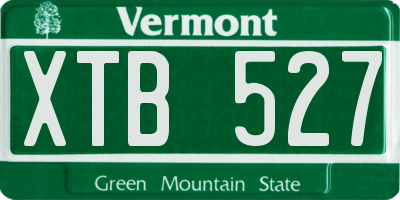 VT license plate XTB527