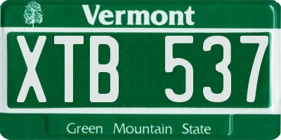 VT license plate XTB537