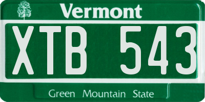 VT license plate XTB543