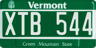 VT license plate XTB544