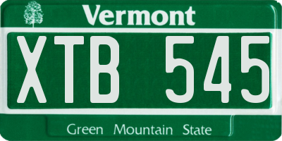 VT license plate XTB545