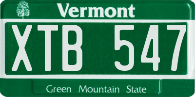 VT license plate XTB547