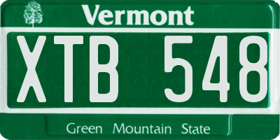 VT license plate XTB548
