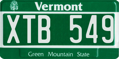 VT license plate XTB549