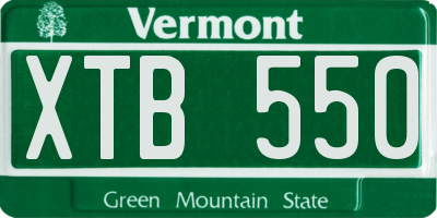 VT license plate XTB550