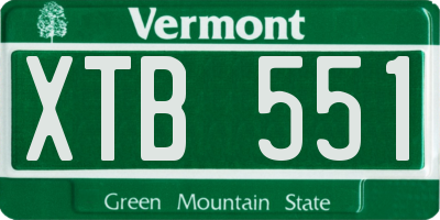 VT license plate XTB551