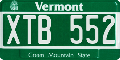 VT license plate XTB552