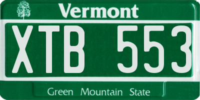 VT license plate XTB553
